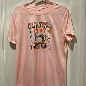 Pink Quilting Graphic womens T-Shirt